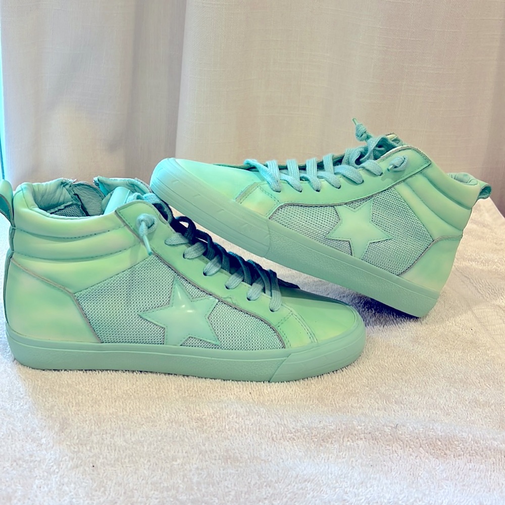 Vintage Havana Mint Green High-Top Sneakers